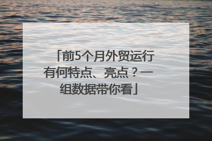 前5个月外贸运行有何特点、亮点？一组数据带你看